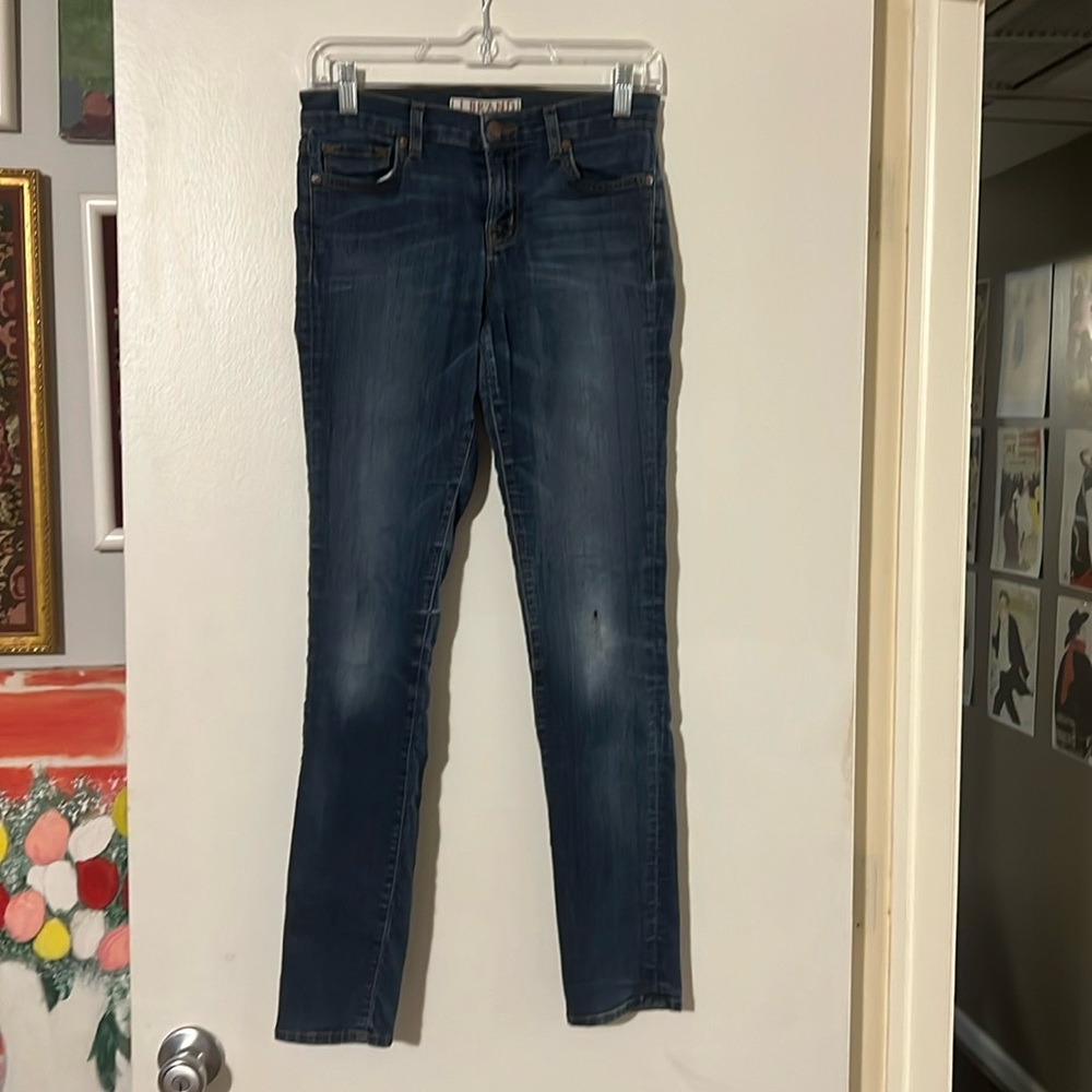 J Brand skinny distressed blue jeans